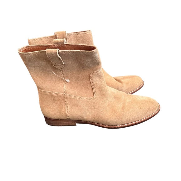 MADEWELL Leah Leather Suede Tan Ankle Boots Booties - Picture 10 of 15